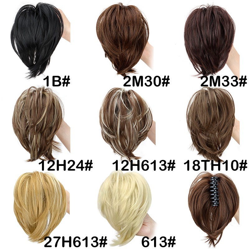 합성 헤어피스 집게핀 헤어 번 여성용 스트레이트 숏 하 - Claw Clip Messy Bun Hair Piece 리뷰 및 가격