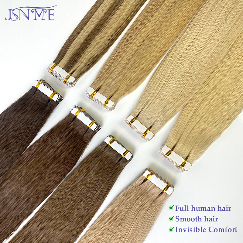 JSNME 테이프 인 헤어 익스텐션 100% 진짜 인간 - Invisible Tape In Extensions Real Hair 리뷰 및 가격