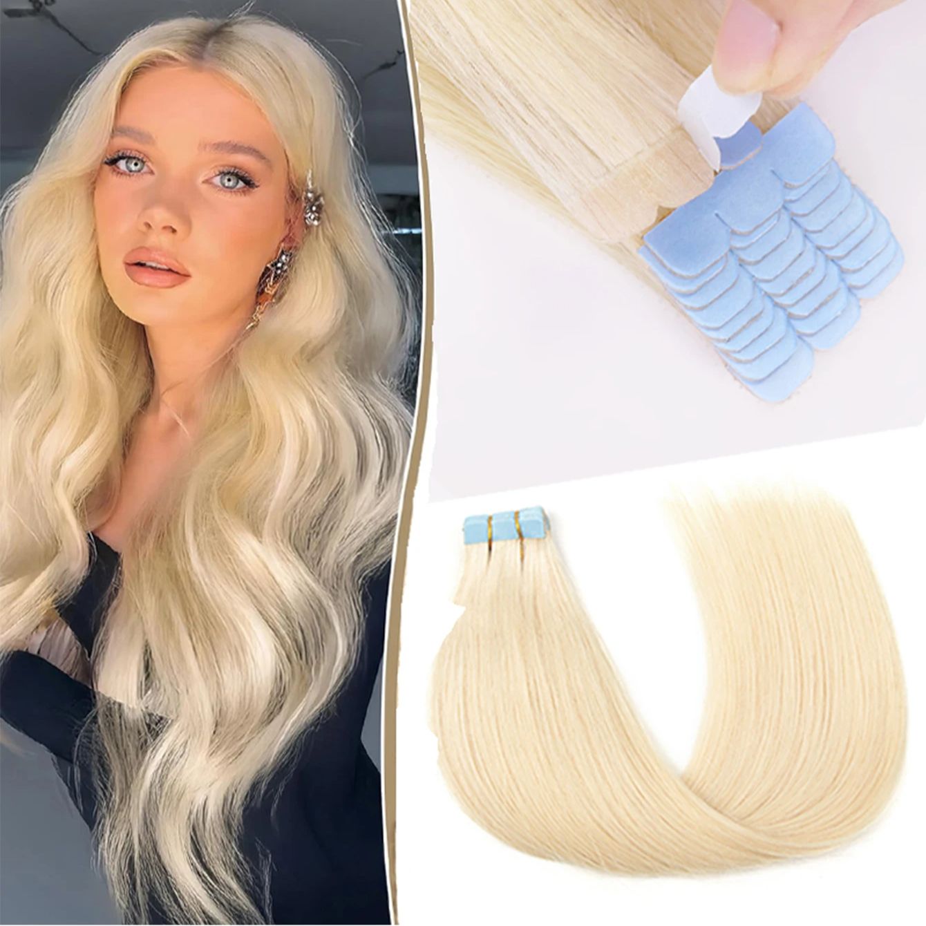 미니 테이프 헤어 익스텐션 12-20인치 인모 익스텐션 - Invisible Tape In Extensions Real Hair 리뷰 및 가격