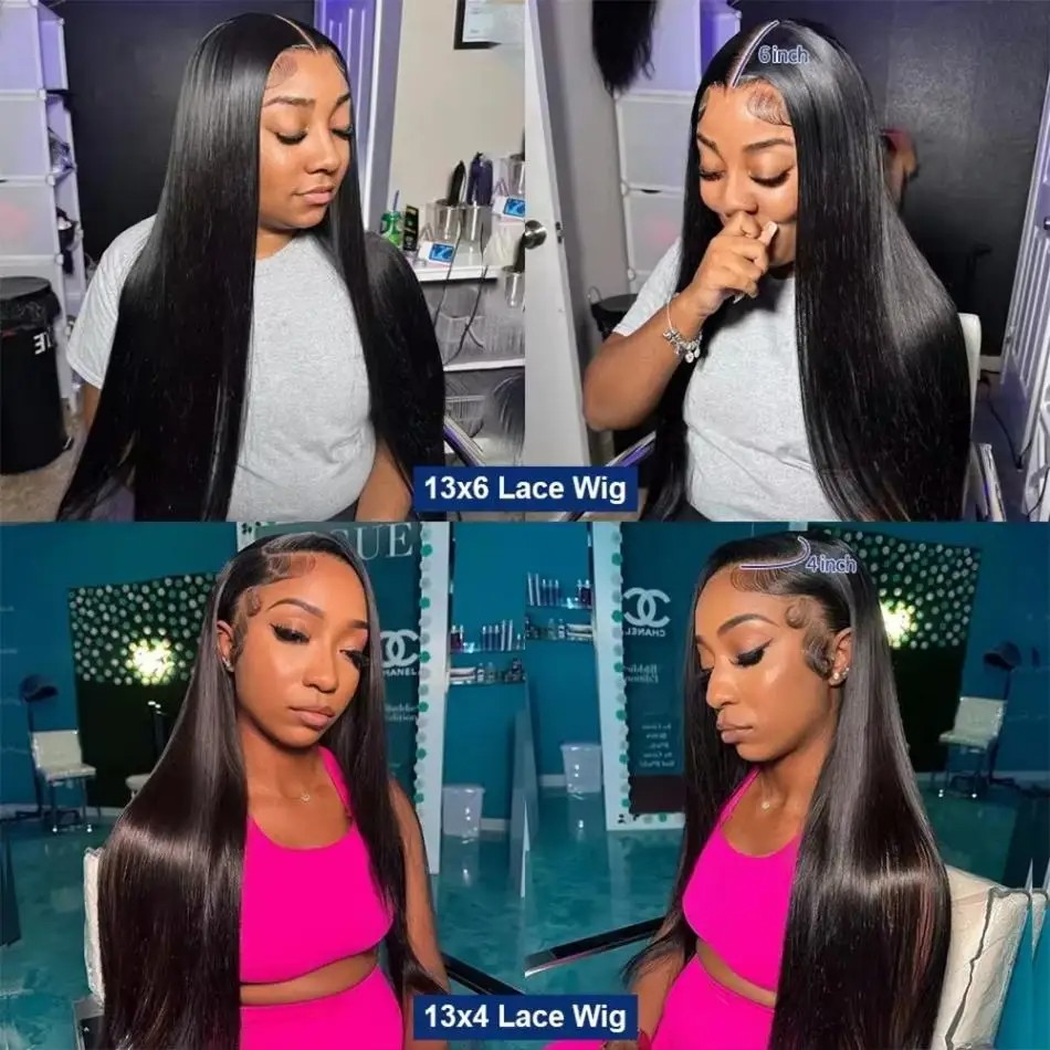 40인치 생머리 인모 가발 220 밀도 HD 레이스 가 - Lace Front Wigs 리뷰 및 가격