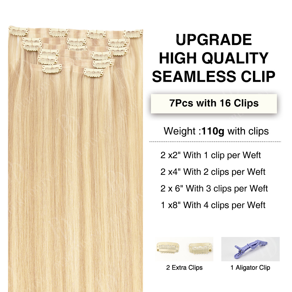 시임리스 클립인 헤어 익스텐션 천연 인모 스트레이트 인 - Seamless Clip In Hair Extensions Human Hair 리뷰 및 가격