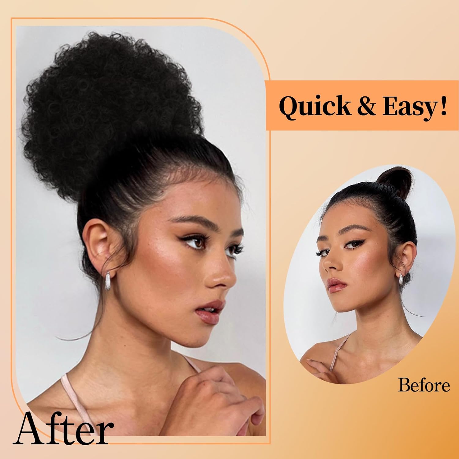 흑인 여성을위한 아프로 퍼프 드로우 스트링 포니 테일  - Drawstring Afro Curly Puff Ponytail 리뷰 및 가격