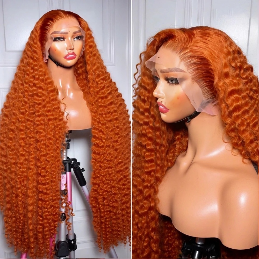 200% 밀도 진저 오렌지 딥 웨이브 인모 가발 13x - Human Hair Wigs 리뷰 및 가격
