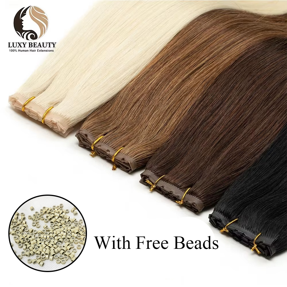 금발 인모 붙임머리 스트레이트 트윈 탭 버터플라이 웨프 - Invisible Tape In Extensions Real Hair 리뷰 및 가격