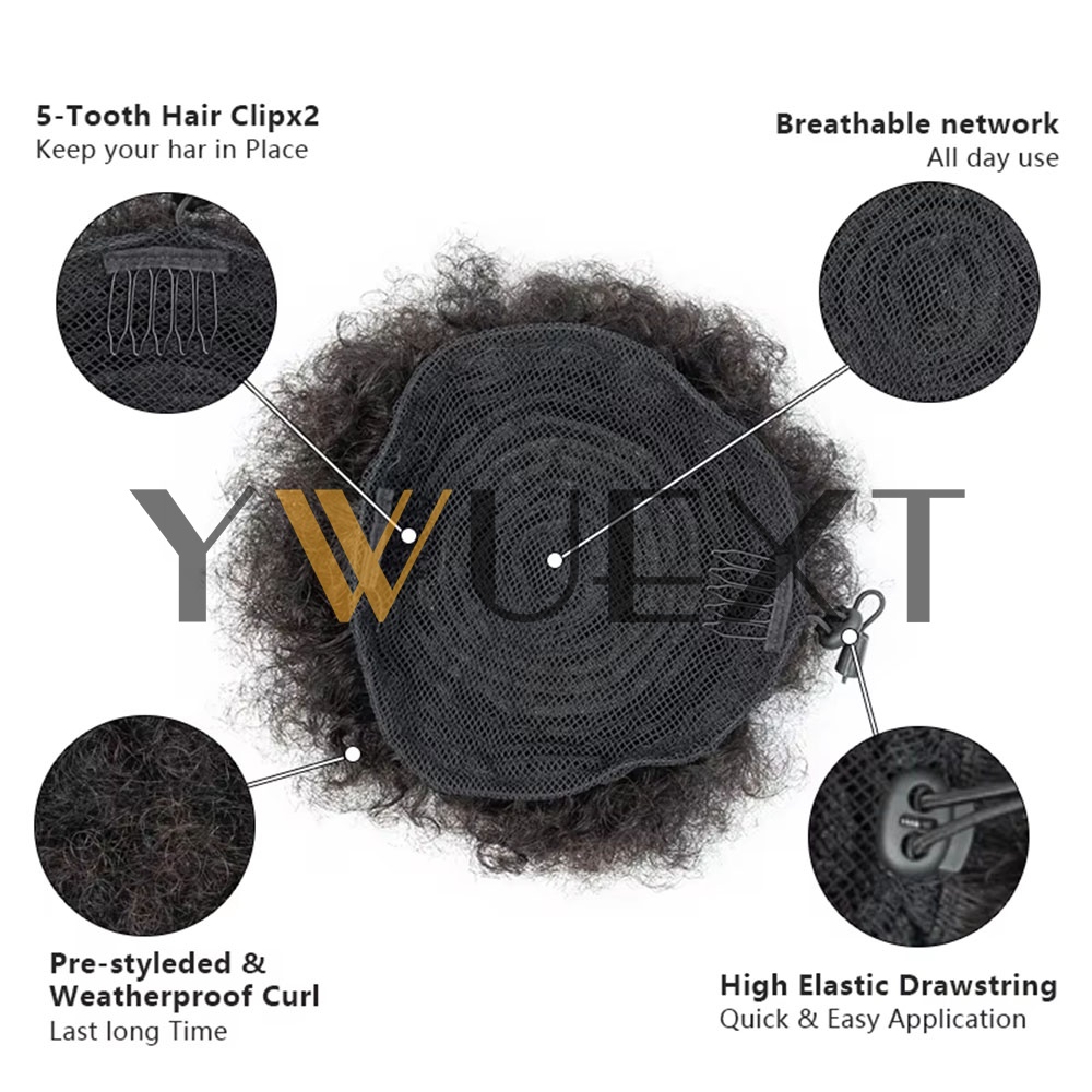 아프로 퍼프 드로스트링 포니테일 리얼 인모 헤어 익스텐 - Drawstring Afro Curly Puff Ponytail 리뷰 및 가격