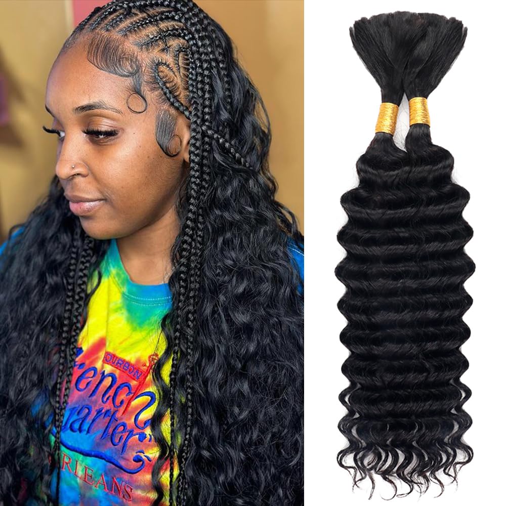 딥 워터 웨이브 노 웨프트 버진 벌크 인모, 브레이딩용 - Water Wave Bulk Human Hair For Braiding 리뷰 및 가격
