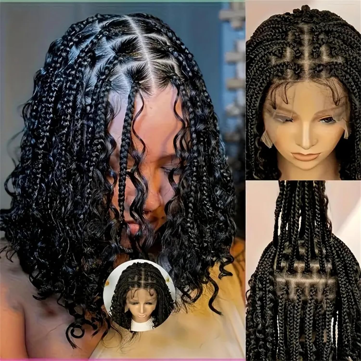 14/16/18인치 짧은 매듭 없는 박스 브레이드 가발 - Synthetic Braided Wigs For Black Women 리뷰 및 가격