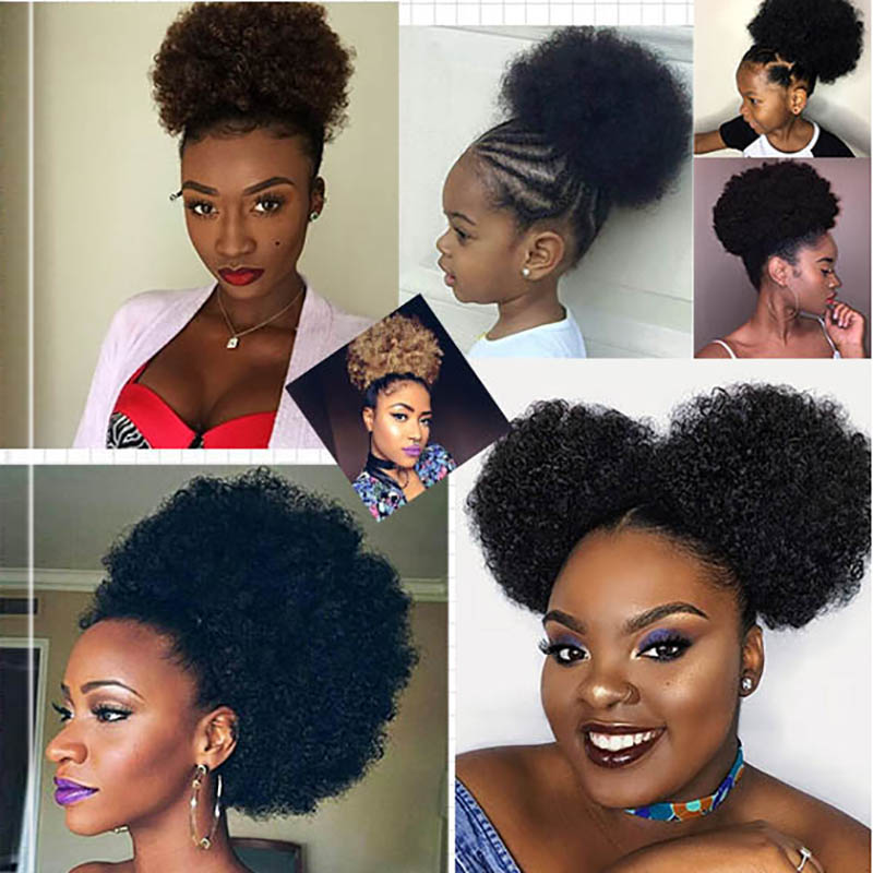 대형 아프로 퍼프 포니테일 익스텐션 클립 인 드로스트링 - Drawstring Afro Curly Puff Ponytail 리뷰 및 가격