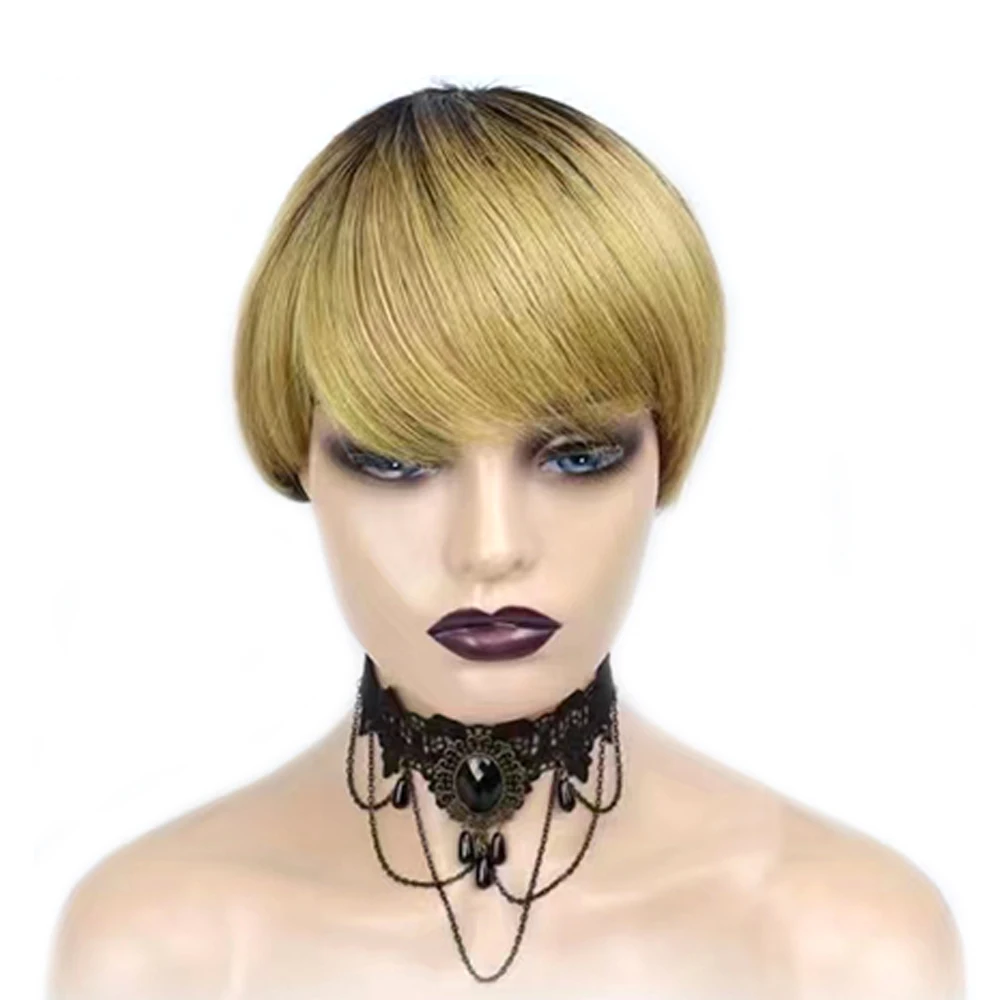 앞머리가 있는 짧은 레미 헤어 가발, 브라질 스트레이트 - Short Pixie Cut Wig Human Hair Cheap 리뷰 및 가격