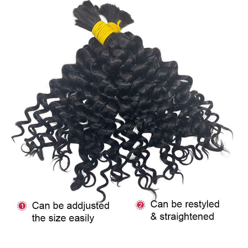 물결 모양 벌크 인모 땋기용 헤어 100% 미가공 천연 - Water Wave Bulk Human Hair For Braiding 리뷰 및 가격