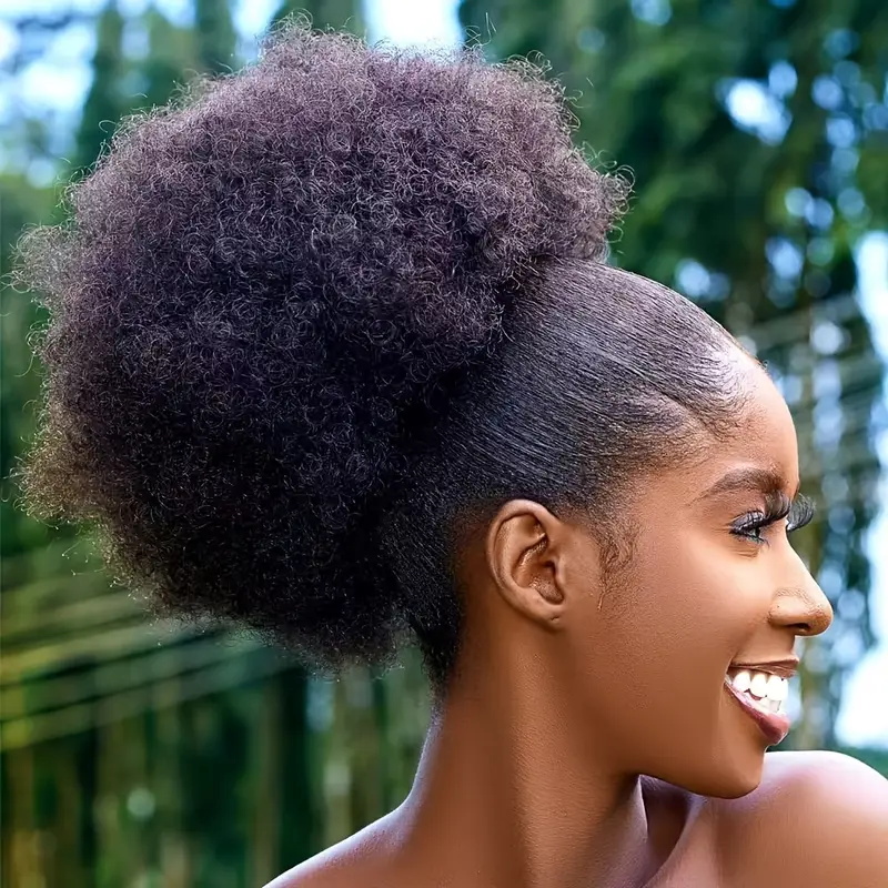 여성용 10인치 아프로 곱슬 합성 포니테일 붙임머리 드 - Drawstring Afro Curly Puff Ponytail 리뷰 및 가격