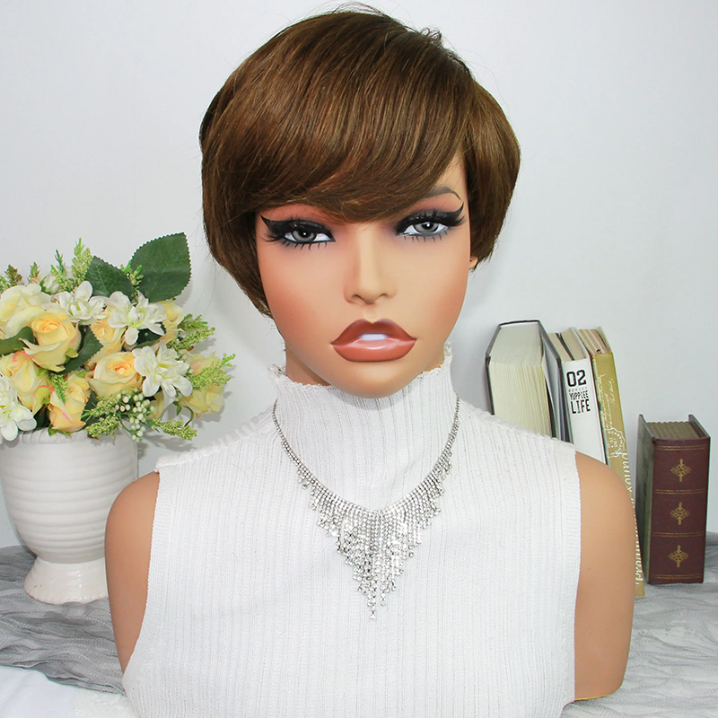 초콜릿 브라운 픽시컷 가발 인모 염색 브라질 레미 헤어 - Short Pixie Cut Wig Human Hair Cheap 리뷰 및 가격